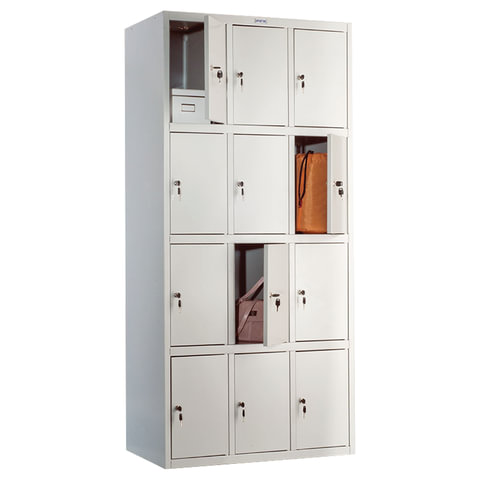 Шкаф металлический для сумок ШРМ-312 двенадцатисекционный (в1860*ш900*г500мм;50кг), разборный