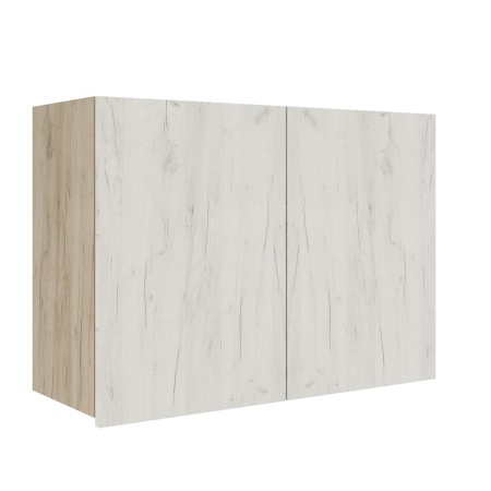 Шкаф навесной  ШВ 800 дуб крафт бел/дуб корпкрафт сер лдсп Шкаф навесной  ШВ 800 дуб крафт бел/дуб корпкрафт сер лдсп