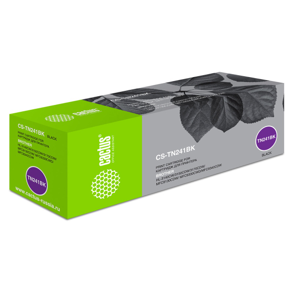 Картридж лазерный CACTUS (CS-TN241BK) для BROTHER HL-3140CW/DCP-9020CDW, черный, ресурс 1400стр