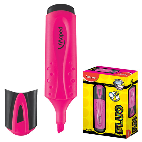 Текстмаркер MAPED (Франция) "Fluo Pep's Classic", скошенный наконечник 1-5 мм, розовый, 742536