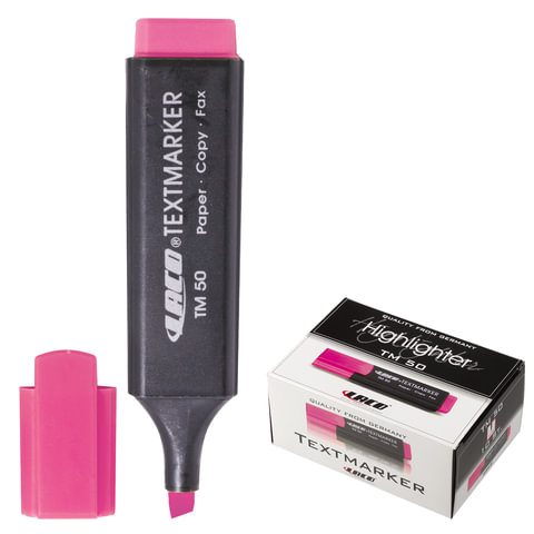 Текстмаркер LACO (ЛАКО, Германия), скошенный наконечник 1-6мм, розовый, ТМ50