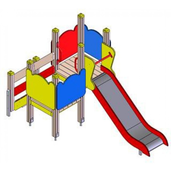 Детский игровой комплекс (3-7 лет)  2910х1550 мм, Н=1900 мм, Н площадки 950 мм, 650 мм