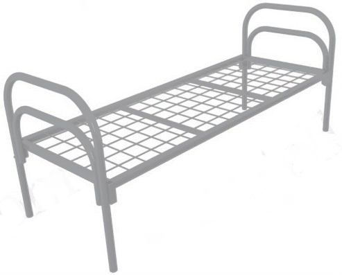 Кровать 1-яр 190*80 см, сетка сварная 100*50 мм (две перемычки) КС-7У, цвет серый, упаковка картон