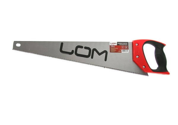 Ножовка по дереву LOM, 500 мм, 7-8 TPI, калёный зуб