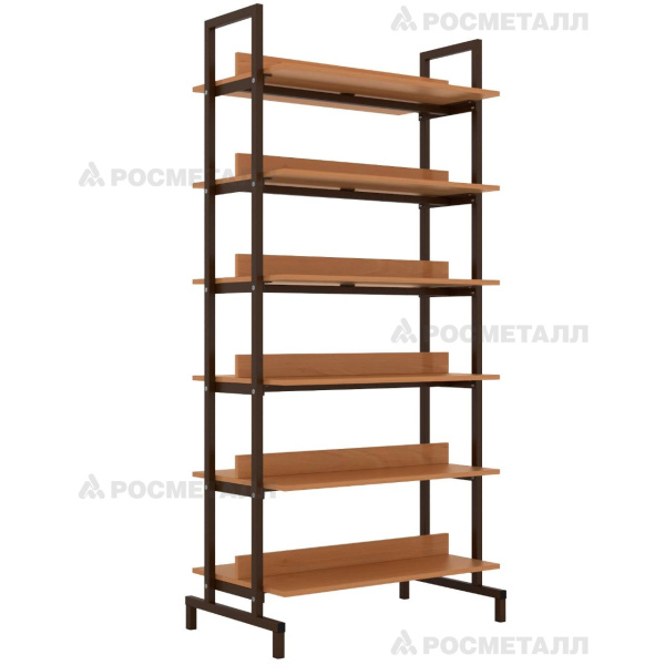 Стеллаж двухсторонний меламин 900х510х1900, ольха, м/к коричневый, М410 