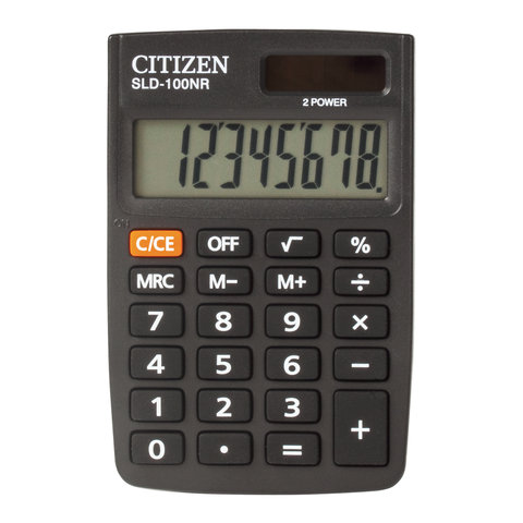 Калькулятор CITIZEN карманный SLD-100, 8 разр., двойное питание, 88х57мм, оригинальный Калькулятор CITIZEN карманный SLD-100, 8 разр., двойное питание, 88х57мм, оригинальный