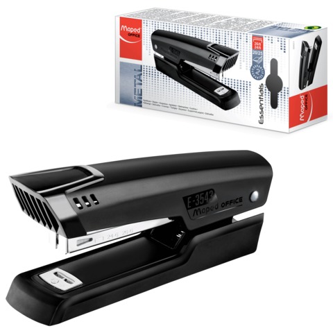 Степлер №24/6-26/6 MAPED "Essentials Metal" на 25 листов, металл, черный, 354311