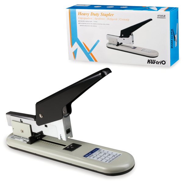 Степлер мощный №23/6-23/13 KW-trio на 100 листов, серый/черный, 50-SB
