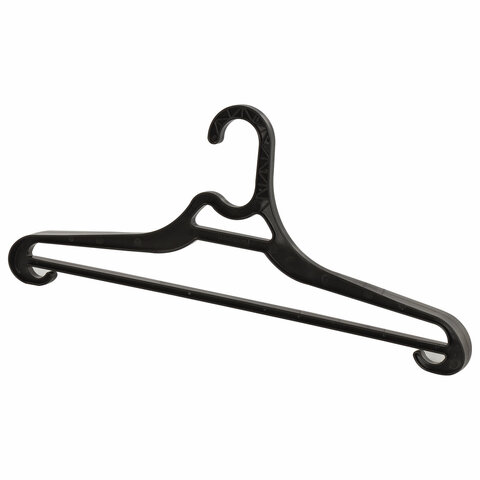 Вешалка-плечики BRABIX универсальная, пластиковая, р. 50-54, длина 47см, цвет черный, 601655
