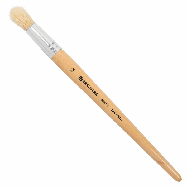 Кисть BRAUBERG щетина, круглая, №12, 200200  Кисть BRAUBERG щетина, круглая, №12, 200200