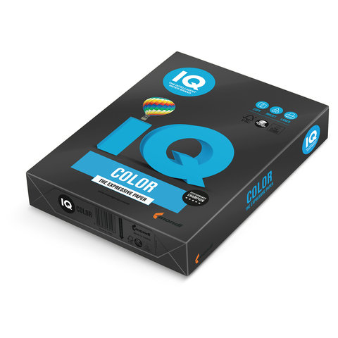 Бумага IQ color, А4, 80 г/м2, 500 л., интенсив, черная, В100