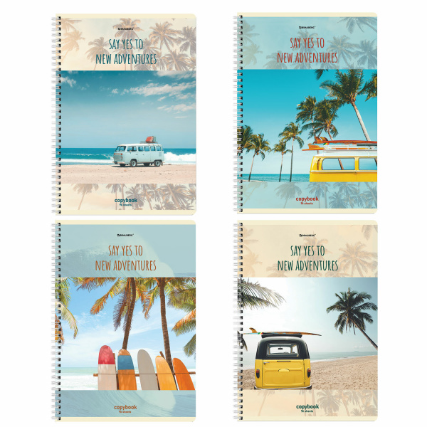 Тетрадь А4 96л. клетка на спирали BRAUBERG, офсет, обложка картон, "Adventures"