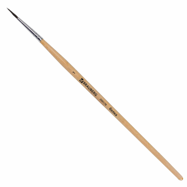 Кисть BRAUBERG белка, круглая, №1, 200178