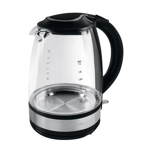 Чайник SCARLETT SC-EK27G31, 1,7 л, 2200 Вт, закрытый нагревательный элемент, стекло, SC - EK27G31