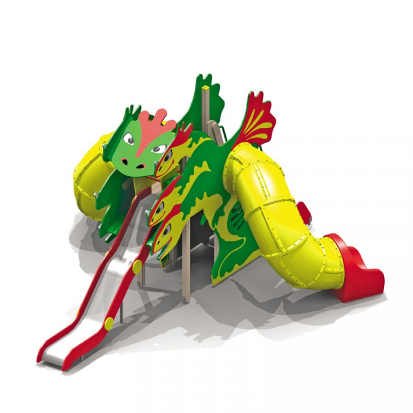 ДИК "Змей Горыныч" с пластиком (6-12 лет) 6590х5830 мм, Н = 3440 мм, Н площадки = 1550 мм