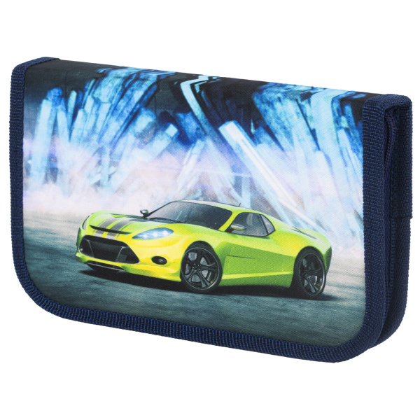Пенал ПИФАГОР, 1 отделение, ткань, 19x13 см, "Green Car", 270360 Пенал ПИФАГОР, 1 отделение, ткань, 19x13 см, "Green Car", 270360
