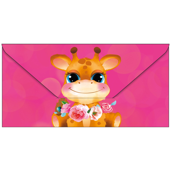 Конверт для денег Арт и Дизайн "Жираф", 83*167мм, вырубка, лак 0316.189