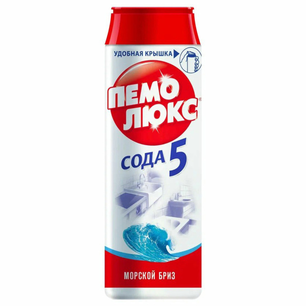 Чистящее средство Пемолюкс "Сода-5 "Морской бриз", порошок, 480г Чистящее средство Пемолюкс "Сода-5 "Морской бриз", порошок, 480г