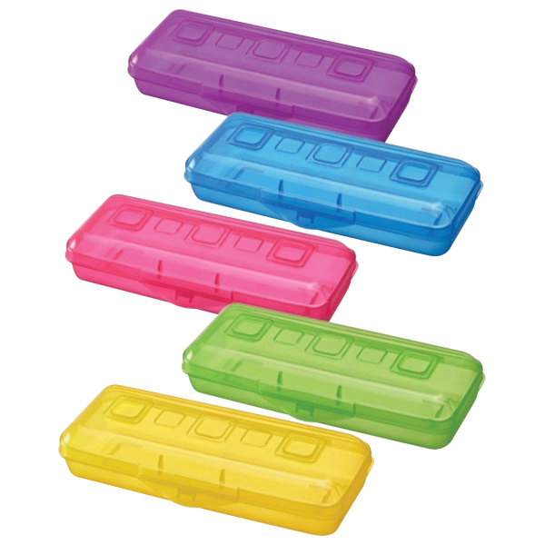 Пенал СТАММ пластиковый, тонированный, цвет ассорти, ПН16, 103681