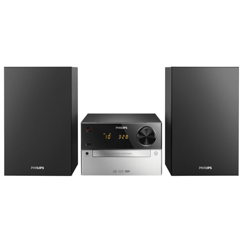Музыкальный центр PHILIPS MCM2300/12, CD,CD-R/RW,MP3-CD,вых.мощ 15Вт,флэш-накоп. USB,FM/AM,сереб/чер