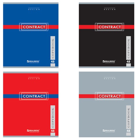 Тетрадь 48л. клетка BRAUBERG, офсет., обл. мел. карт.+ лак "CONTRACT"