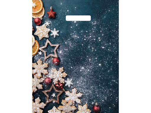 Пакет ПЭ с вырубной ручкой 31х40 (60) глянец НГ Имбирное печенье