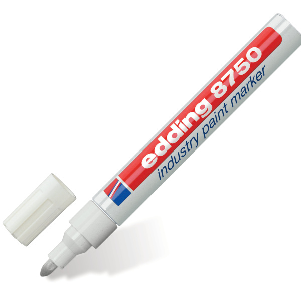 Маркер-краска лаковый (paint marker) EDDING "8750", БЕЛЫЙ, 2-4 мм, круглый наконечник, алюмин корпус Маркер-краска лаковый (paint marker) EDDING "8750", БЕЛЫЙ, 2-4 мм, круглый наконечник, алюмин корпус