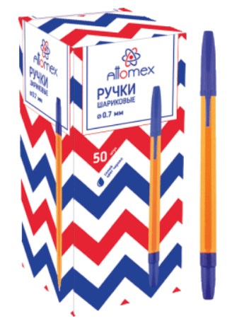 Ручка шар. "Attomex" 0,7мм желтый корп. синяя 5073919