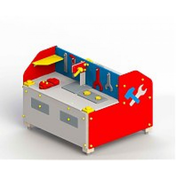 Мастерская, от 2 лет, деревянный брус, 1130х1045 мм, Н=875 мм Мастерская, от 2 лет, деревянный брус, 1130х1045 мм, Н=875 мм