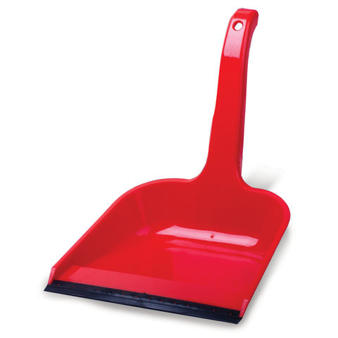 Совок для мусора, высокая рукоятка 20 см, резиновая кромка, пластик, цвет ассорти, 416