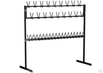 Вешалка напольная двухъярусная на 36 мест. Размеры: 1910x750x1780мм, м/к черный