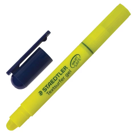 Текстмаркер STAEDTLER "Textsurfer", гелевый, сухой, круглый, 3 мм, выкручивающийся, флюоресц желтый