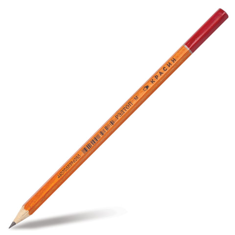 Карандаш ч/гр КРАСИН "Конструктор", В, тонир. корпус, без резинки, заточенный, 176 мм, 6285