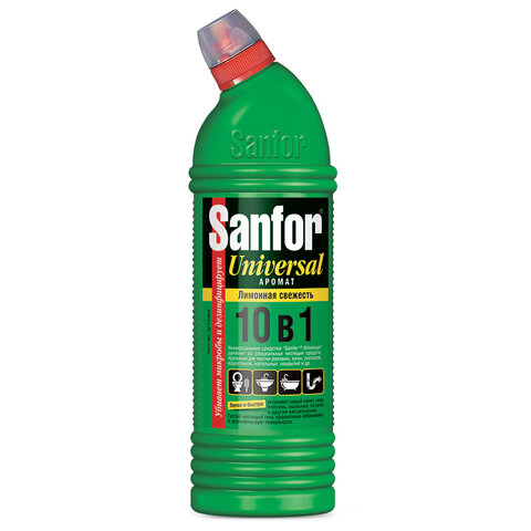 Чистящее средство SANFOR Universal 750г, "Свежесть Лимона", гель, ш/к 04058 Чистящее средство SANFOR Universal 750г, "Свежесть Лимона", гель, ш/к 04058