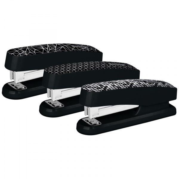 Степлер №24/6, 26/6 Berlingo "DoubleBlack", до 20л., пластиковый корпус, черный H2028