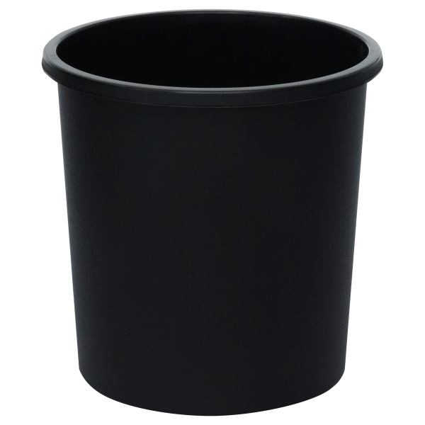 Корзина для бумаг СТАММ цельная, 18л, черная, КР41