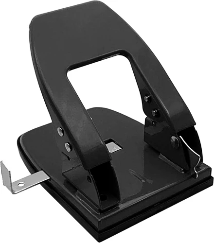 Дырокол DOLCE COSTO 30л., металлический с линейкой, черный