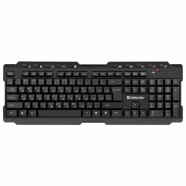 Клавиатура беспроводная DEFENDER Element HB-195 RU, USB, 114 клавиш, черная, 45195 Клавиатура беспроводная DEFENDER Element HB-195 RU, USB, 114 клавиш, черная, 45195