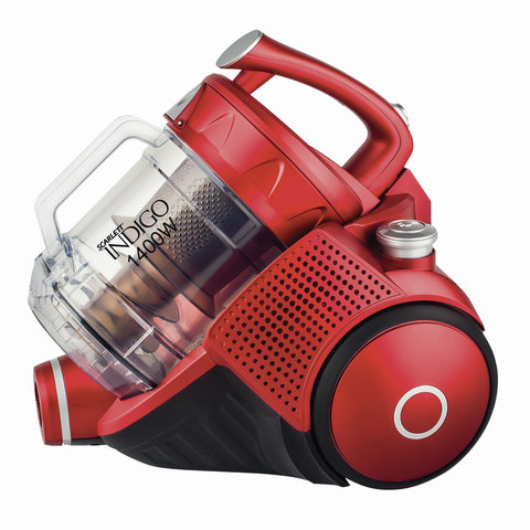 Пылесос SCARLETT IS-VC82C07 с контейнером "мультициклон", 1400 Вт, мощность всасывания 400 Вт, красн