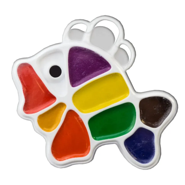 Краски акварельные фигурные ЛУЧ "Рыбка" 09 цветов без кисти 12С 828-08