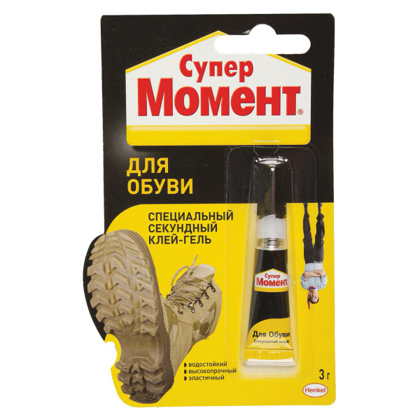 Клей моментальный Супер МОМЕНТ, для обуви, 3 г, мультикарта, 608976
