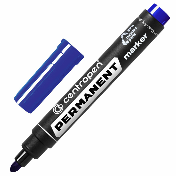 Маркер перманентный CENTROPEN круг., ширина линии 2,5 мм, синий, 8866/1, 8566