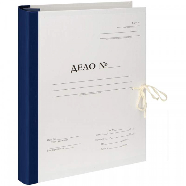 Папка архивная для переплета "Форма 21" 70мм, с гребешками, 4 отверстия, с 2 завязками, OfficeSpace 