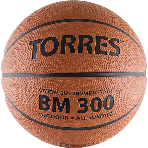 Мяч баск. трен. TORRES BM300 арт.B00013, р.3, износостойкая резина