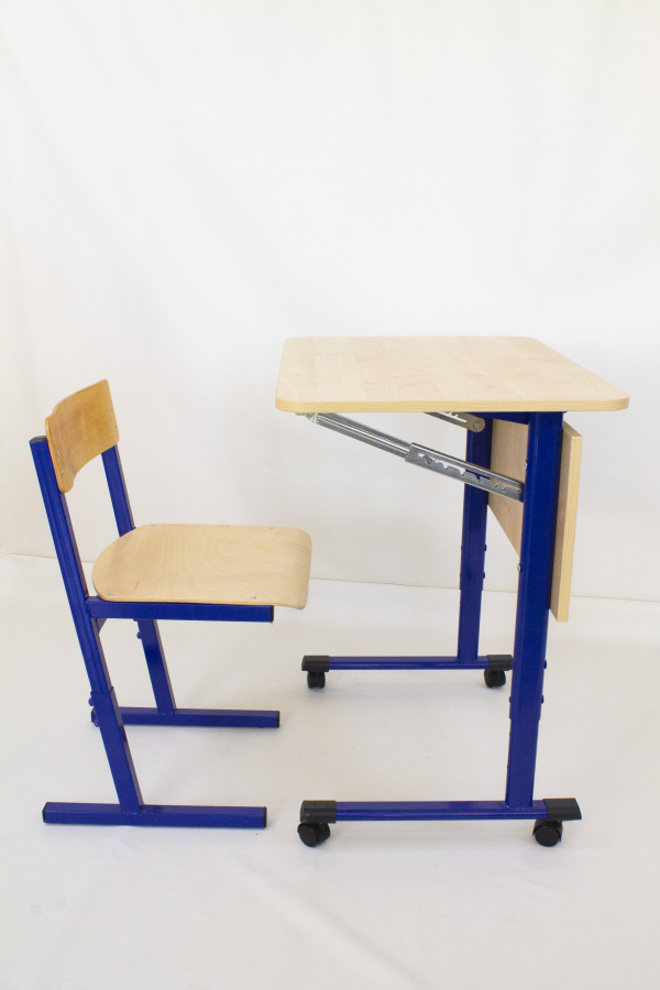 Стул ученический, регул. 4-6 гр. пр.тр., м/к синий