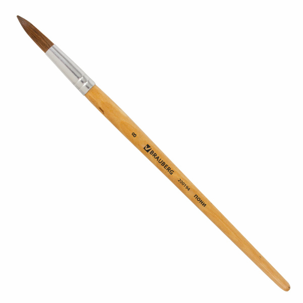 Кисть BRAUBERG пони, круглая, №8, 200194