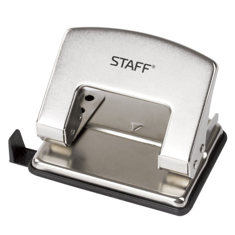 Дырокол  STAFF "Design", металлический, средний, на 20 листов, никель, 226856