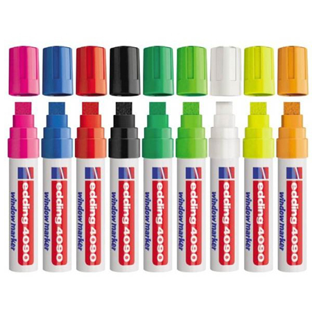 Маркер для окон и стекла EDDING 4-15мм, смываемый, на меловой основе, красный, Е-4090/2