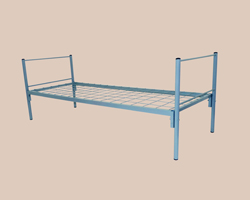Кровать металлическая ЭКОНОМ 1-ярусная  сетка с ячейкой 100х100  Ø4мм