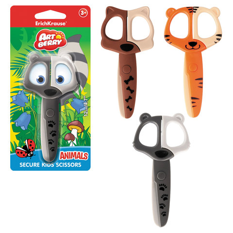 Ножницы ERICH KRAUSE Artberry "Animals", 120мм, безопасные, закругл. детские, ассорти,блистер, 37430 Ножницы ERICH KRAUSE Artberry "Animals", 120мм, безопасные, закругл. детские, ассорти,блистер, 37430